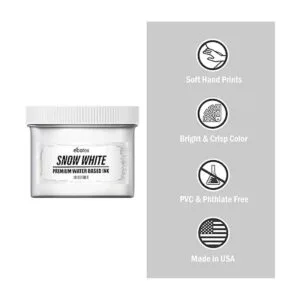 Ecotex Tinta de serigrafía a base de agua blanca nieve 8