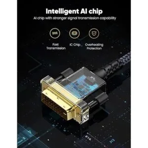 Cable HDMI a DVI bidireccional de nailon trenzado 1080P_5