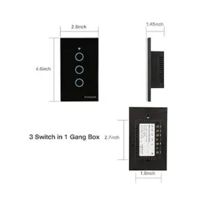 Smartyuns Interruptor de luz inteligente WiFi negro_2