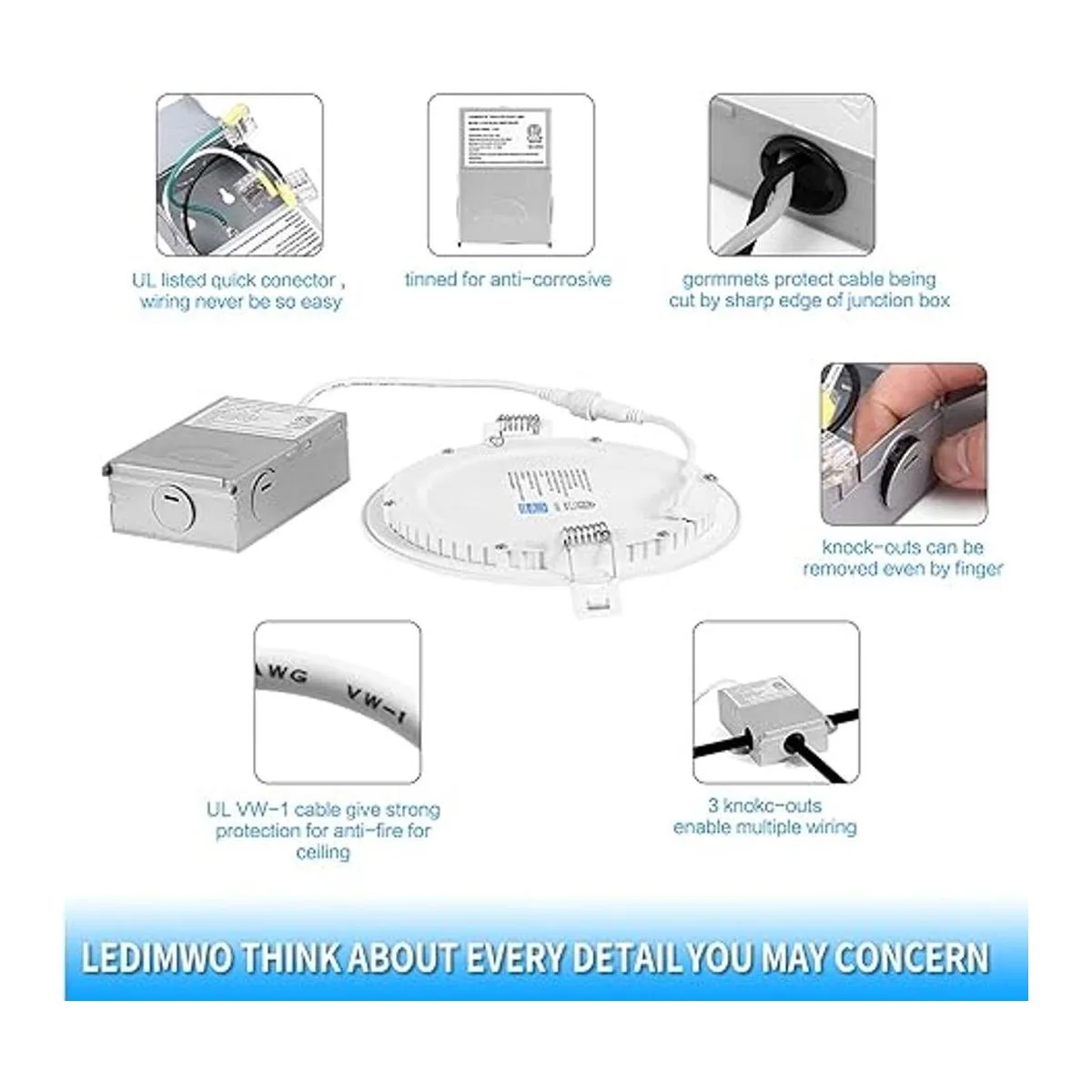 Ledimwo Iluminación empotrable regulable de 12 W 5000 K_4