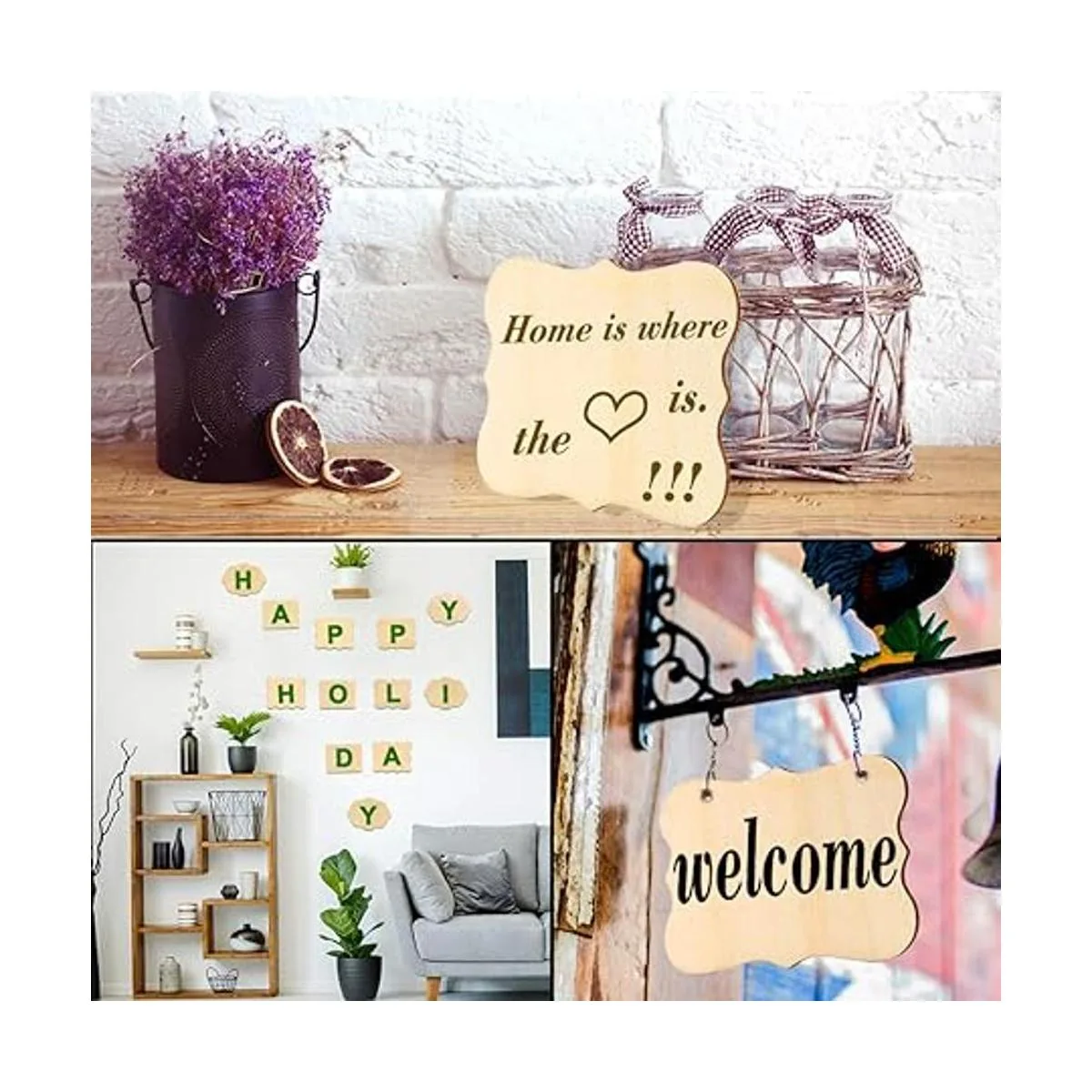 PETUOL Adornos de madera sin acabar 32 piezas de 4 x 3_6