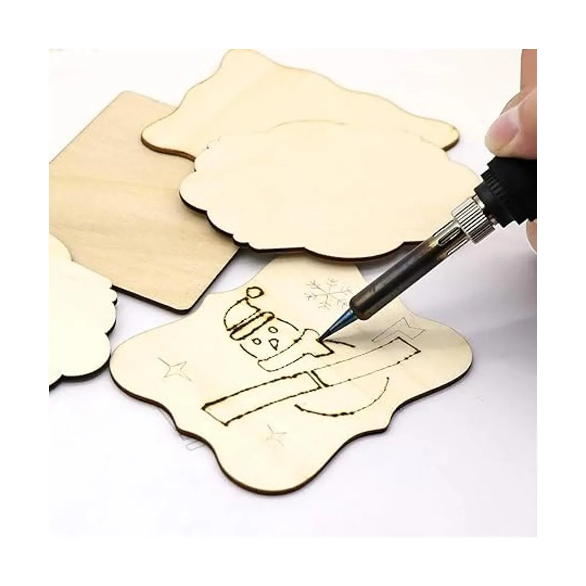 PETUOL Adornos de madera sin acabar 32 piezas de 4 x 3_3