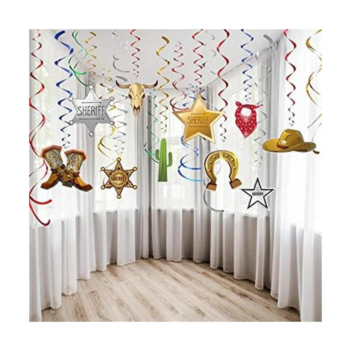 Blulu Paquete de decoraciones de fiesta occidental_1