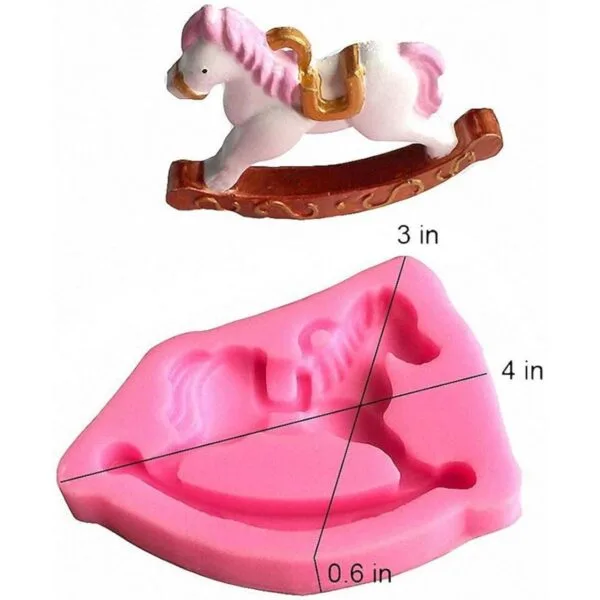Rocking Horse Cake Fondant Mold Wooden Horse Ride on