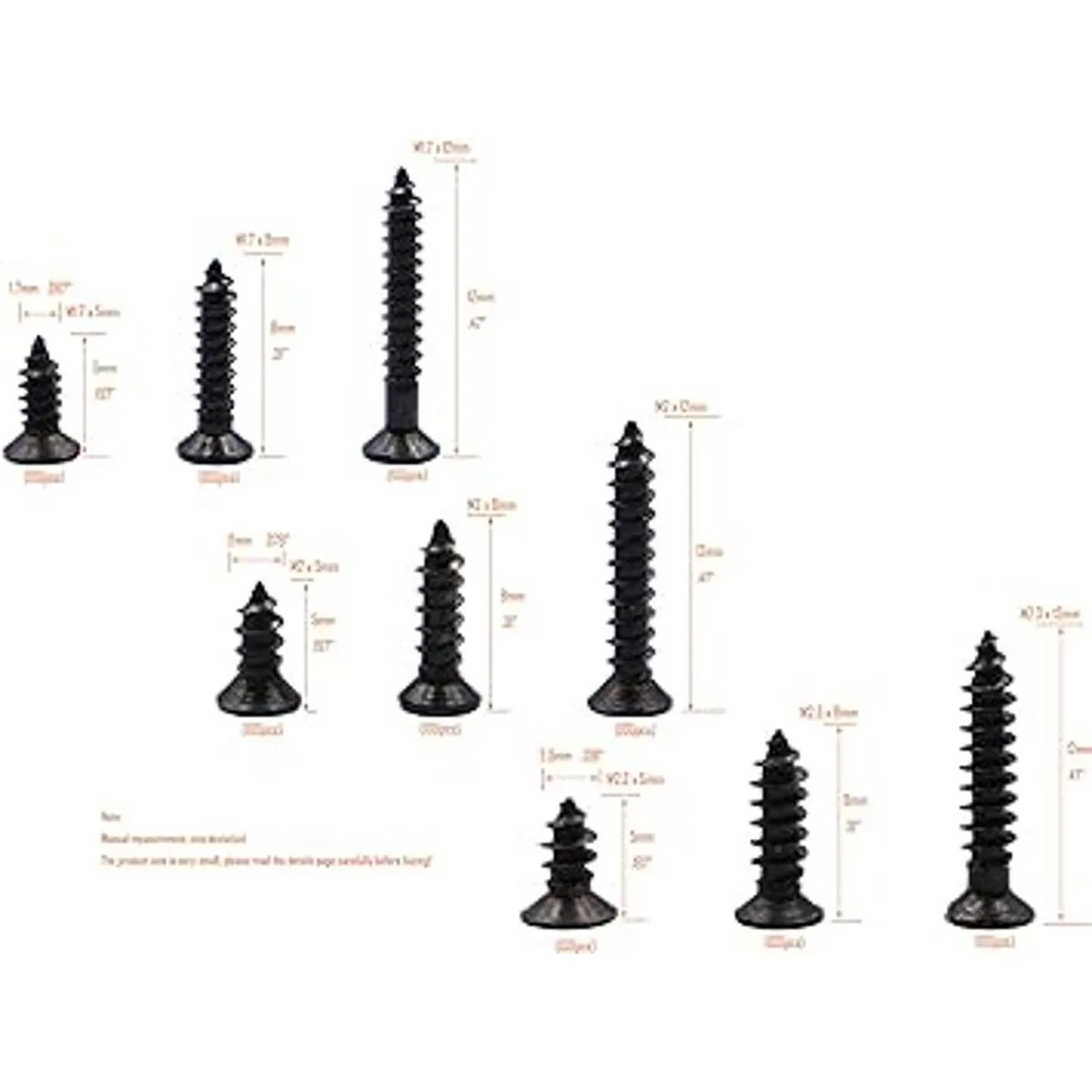LBY 900 tornillos de chapa de Philips M1.7 M2 M20.118 x