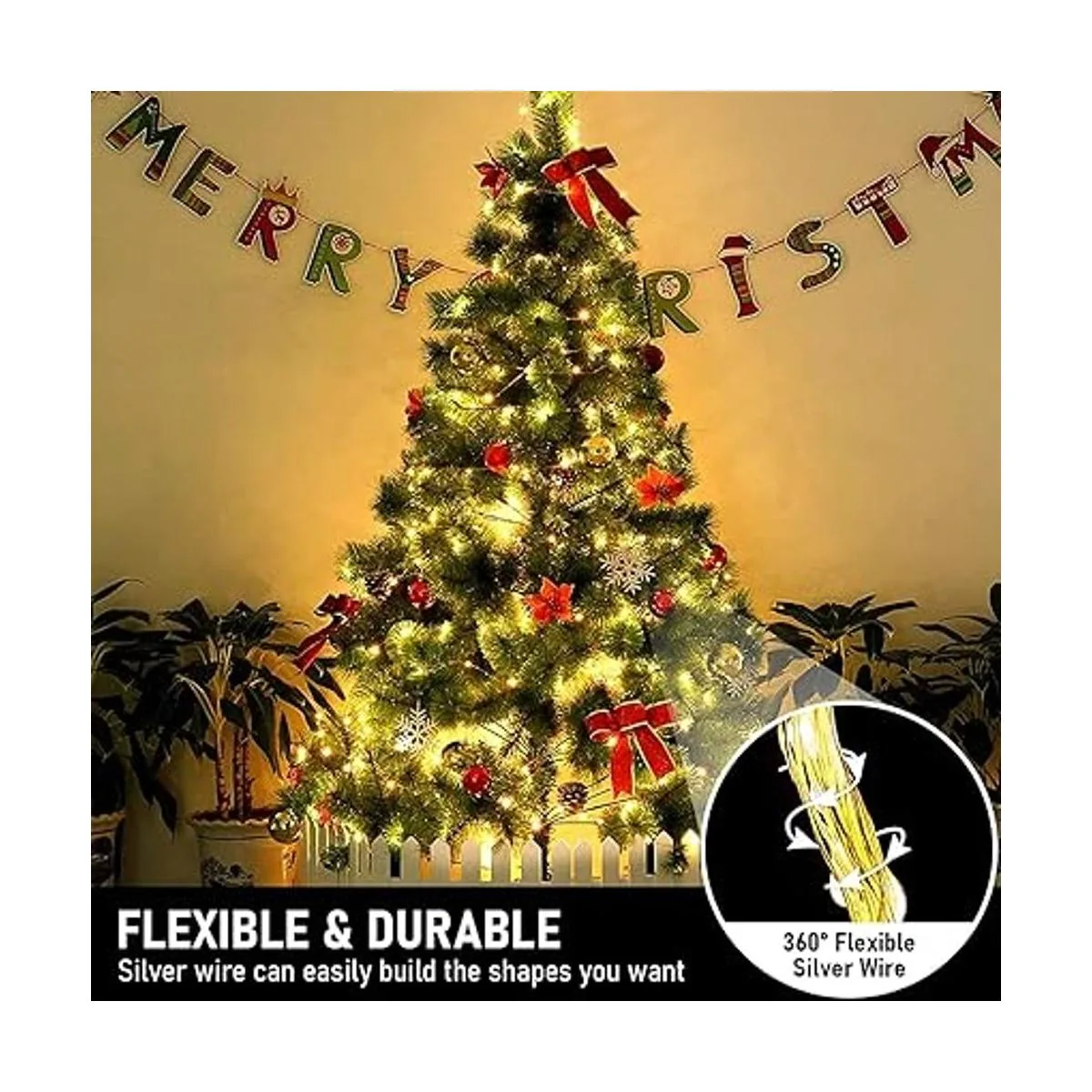 JMEXSUSS Paquete de 2 200 luces LED de hadas funcionan con_3