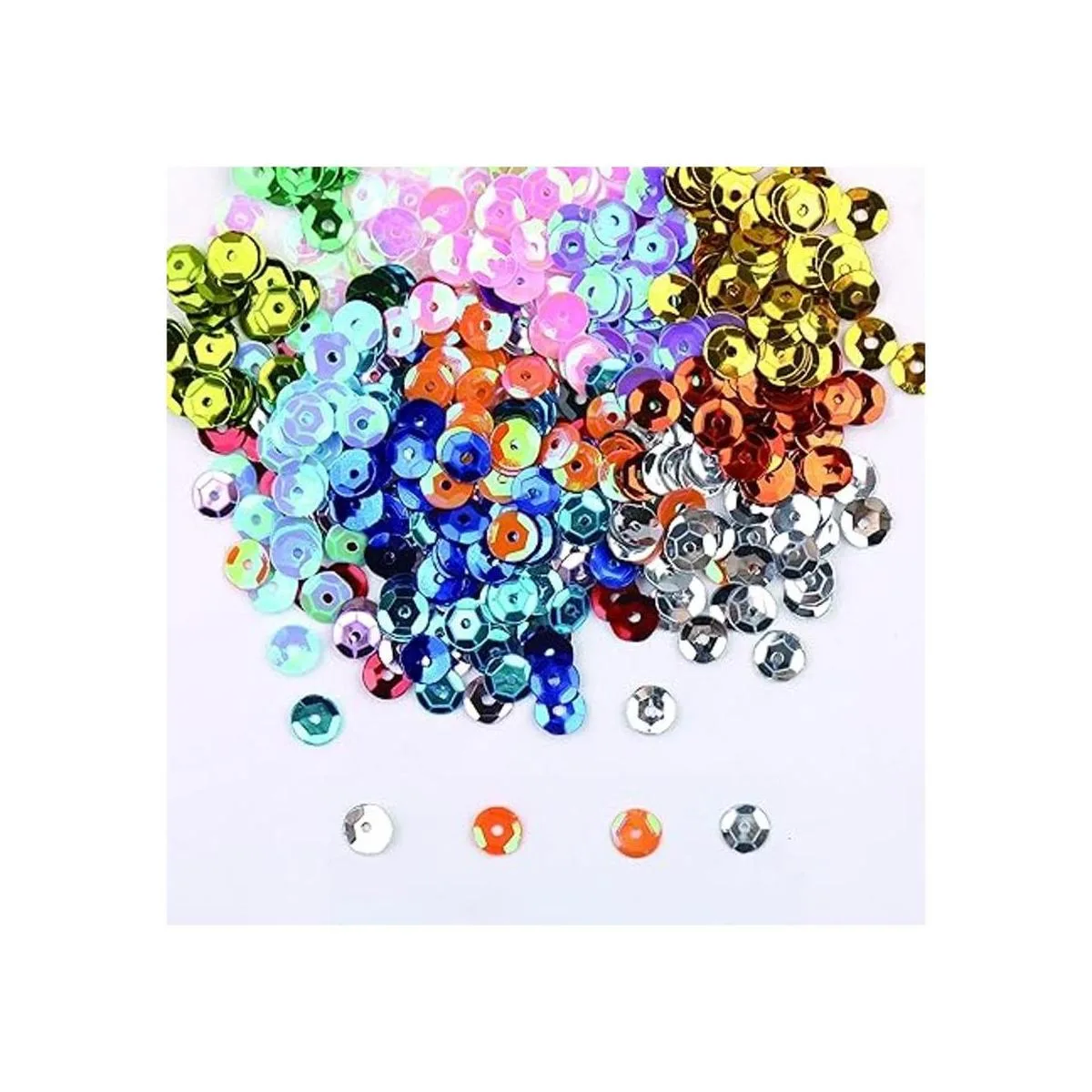 DIYASY 9800 Pcs 6MM Bulk Loose Sequins 22 Colors Round