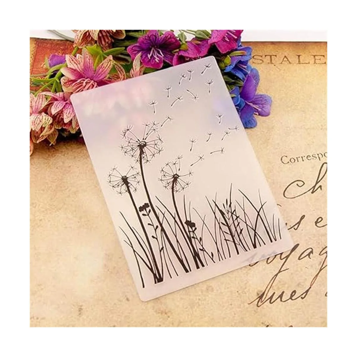 Dandelion Flowers Make a Wish Carpeta para repujado de_3