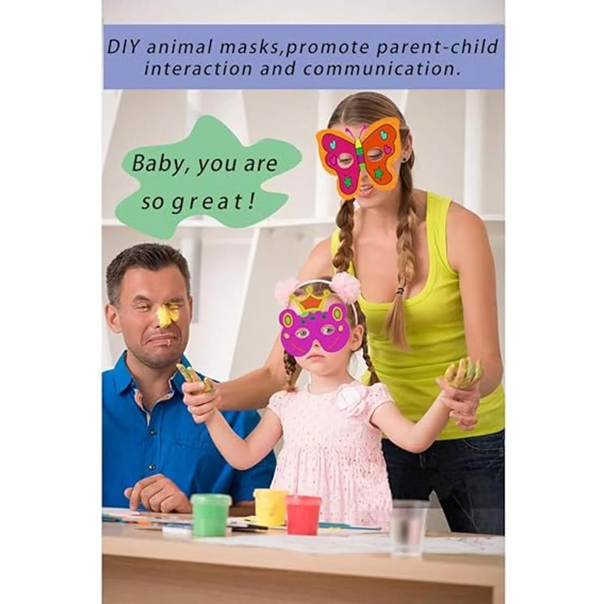 Máscaras de animales para niños máscara de pintura en_4