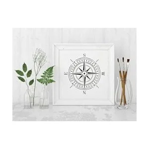OBUY Plantilla de brújula para pintar sobre madera_3