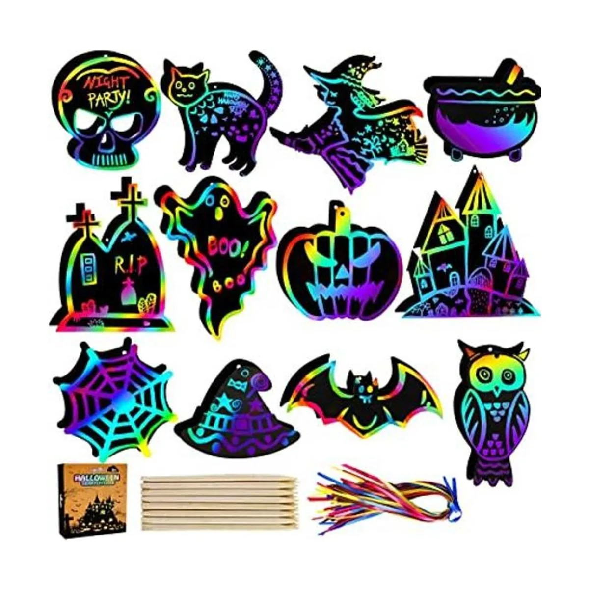 Max Fun Adornos de Halloween para manualidades arco iris_1