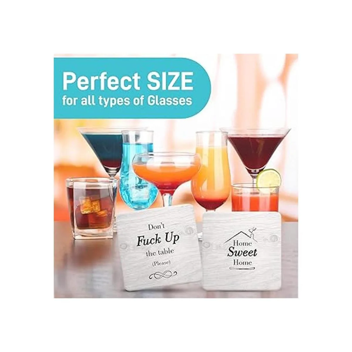 Portavasos divertidos absorbentes con soporte 6 piezas