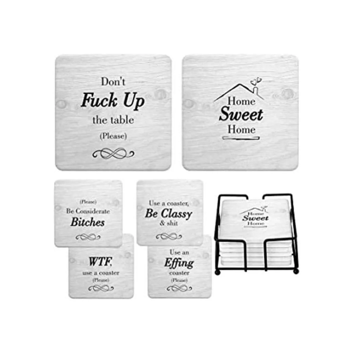 Portavasos divertidos absorbentes con soporte 6 piezas