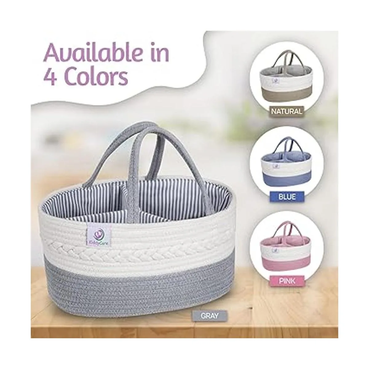 Kiddycare Organizador de pañales gris tamaño regular_5