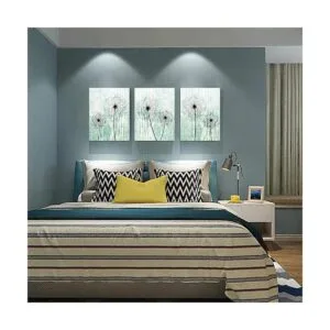 Lienzo de diente de león de fondo verde claro pinturas de