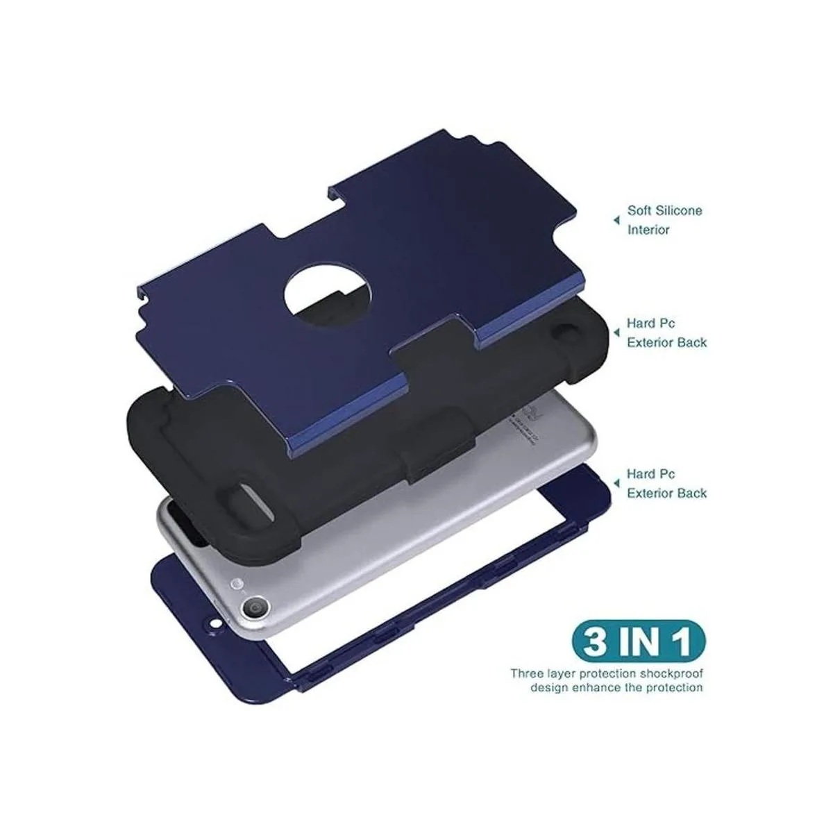 IDweel Funda para iPod Touch Armor con 2 protectores de_5