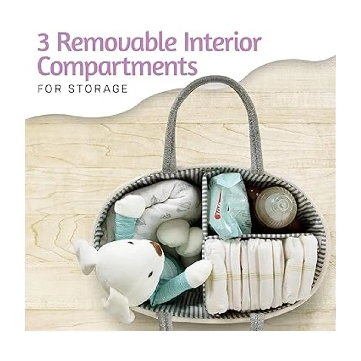 Kiddycare Organizador de pañales gris tamaño regular_3