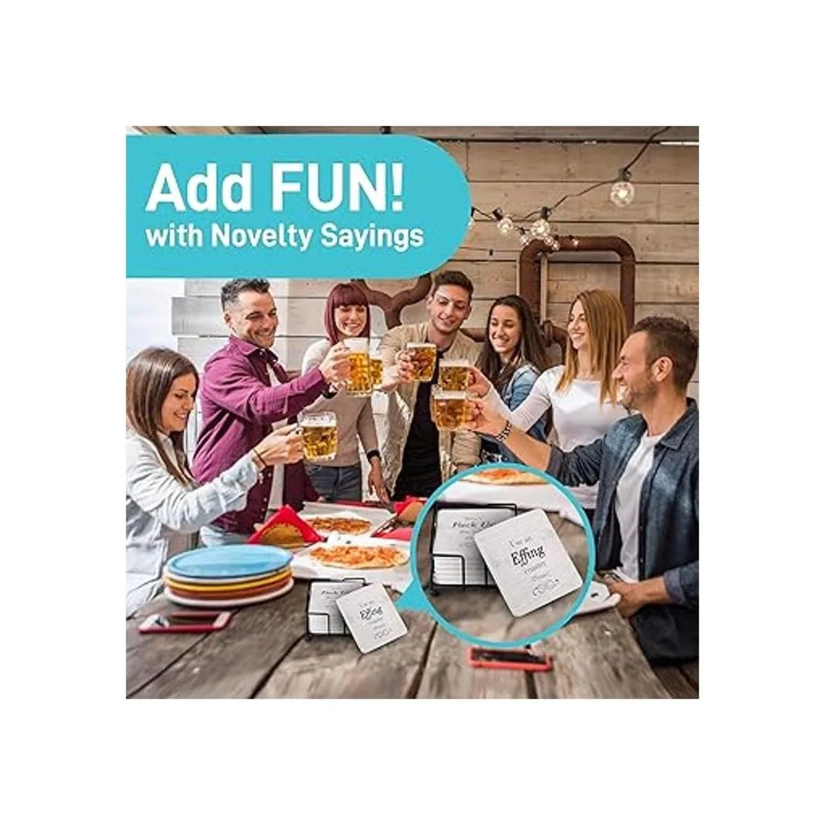 Portavasos divertidos absorbentes con soporte 6 piezas