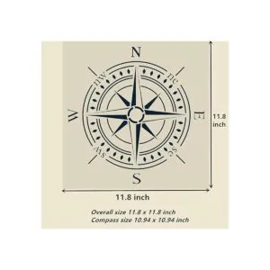 OBUY Plantilla de brújula para pintar sobre madera_2