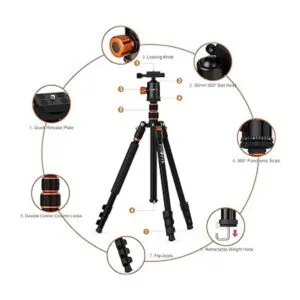 PHOPIK Trípode de cámara de 77 pulgadas trípode de viaje_2