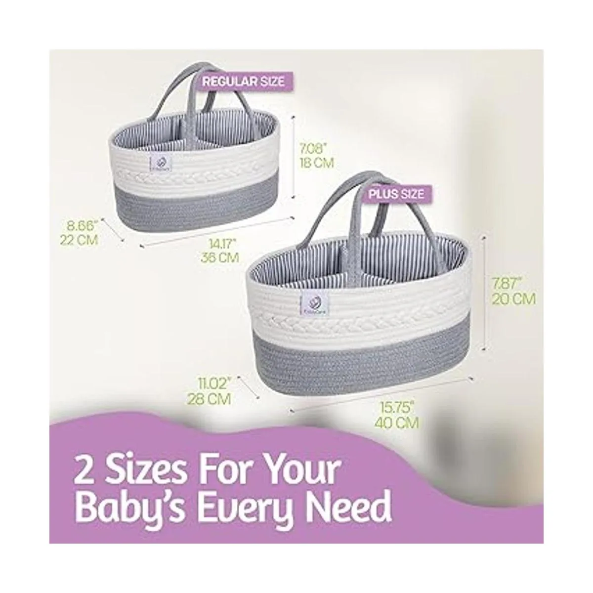 Kiddycare Organizador de pañales gris tamaño regular_6