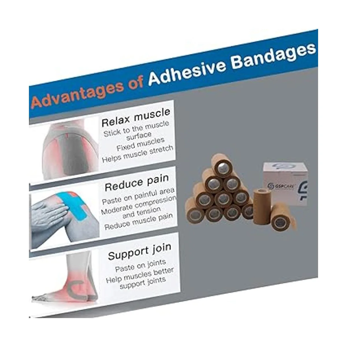 Self Adherent Cohesive Wrap Bandages 12 Count 4 x 5_2