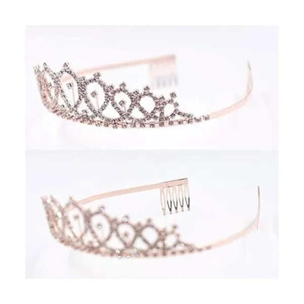 Kit de tira y tiara de diamantes de imitación para niña de_4