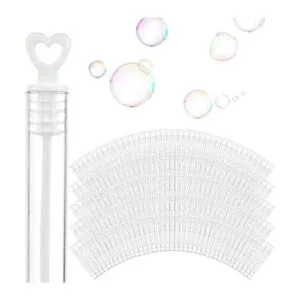 Burbujas de boda a granel varitas de corazón blanco 100_1
