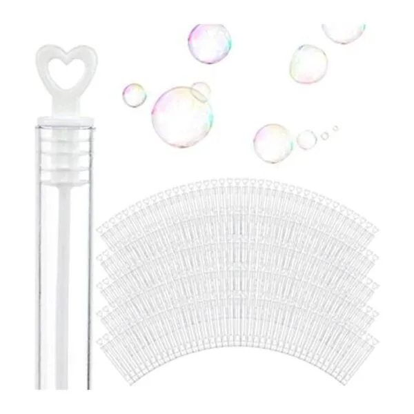 Burbujas de boda a granel varitas de corazón blanco 100_1
