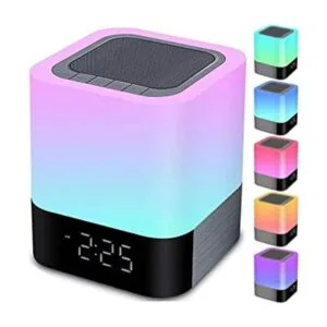 Luces nocturnas con altavoz Bluetooth reloj despertador_1