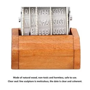 Mango de madera y sello de fecha de rodillo base sello de