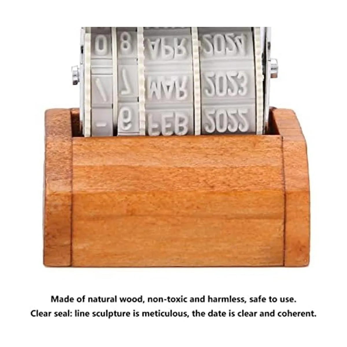 Mango de madera y sello de fecha de rodillo base sello de