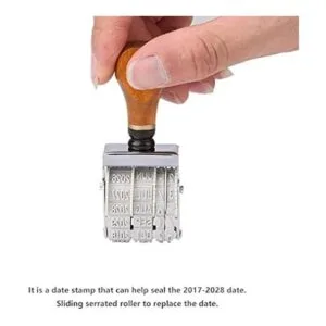 Mango de madera y sello de fecha de rodillo base sello de