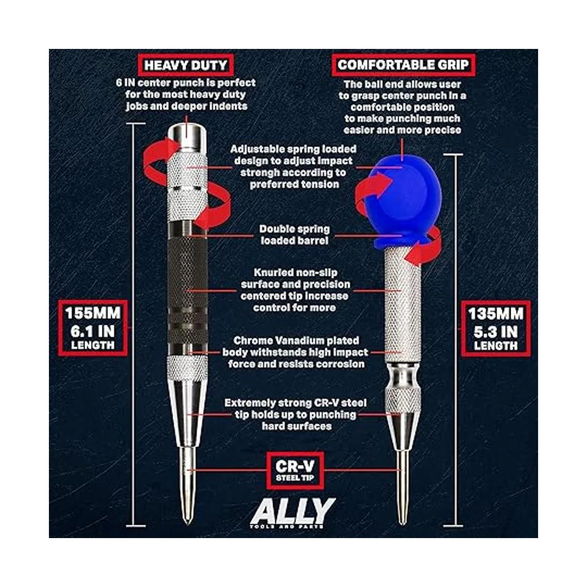 ALLY Tools and Parts Juego de punzones centrales_3