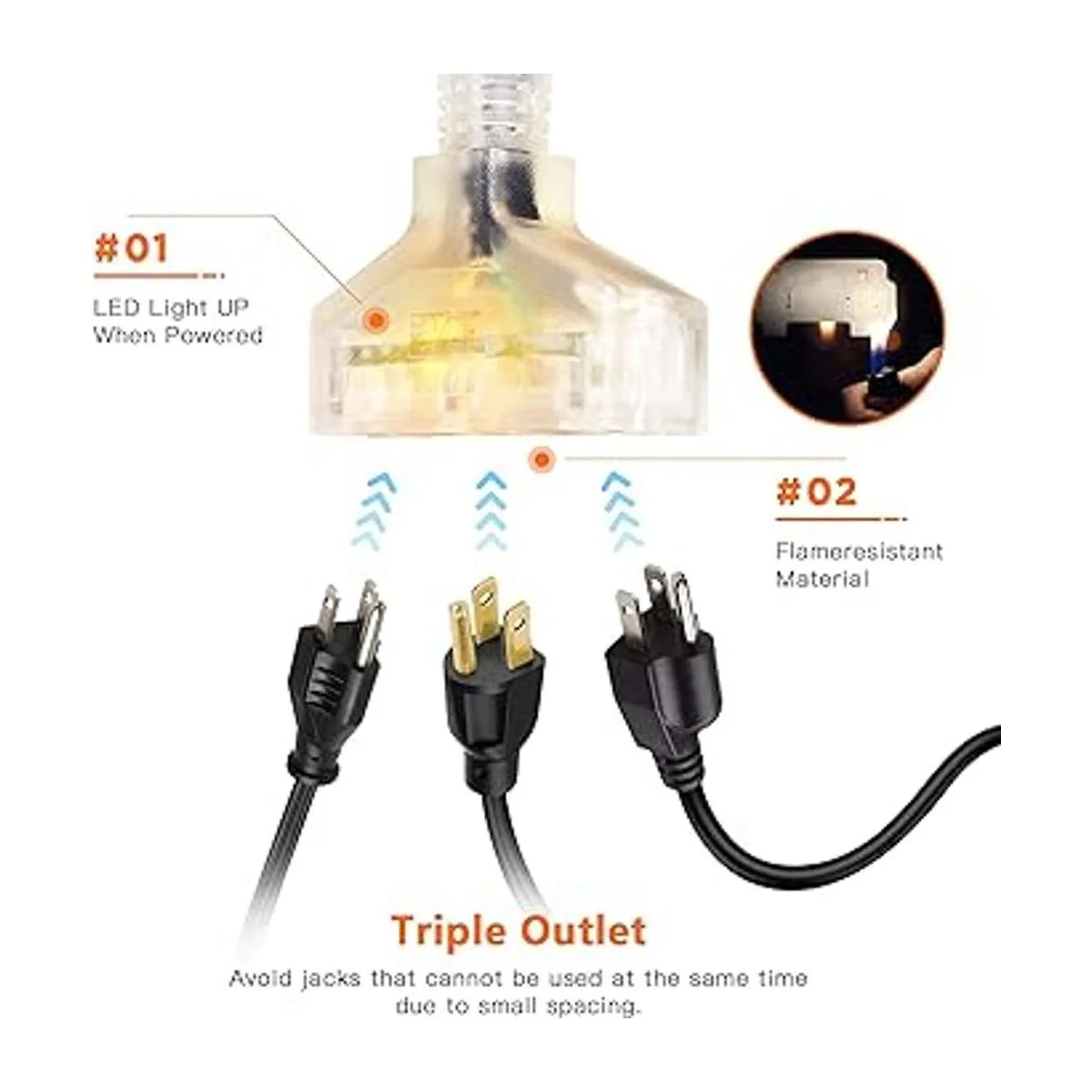 Giraffe Tools Carrete de cable de extensión retráctil de_5