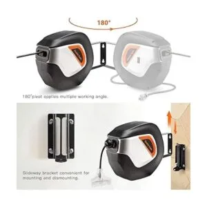 Giraffe Tools Carrete de cable de extensión retráctil de_6