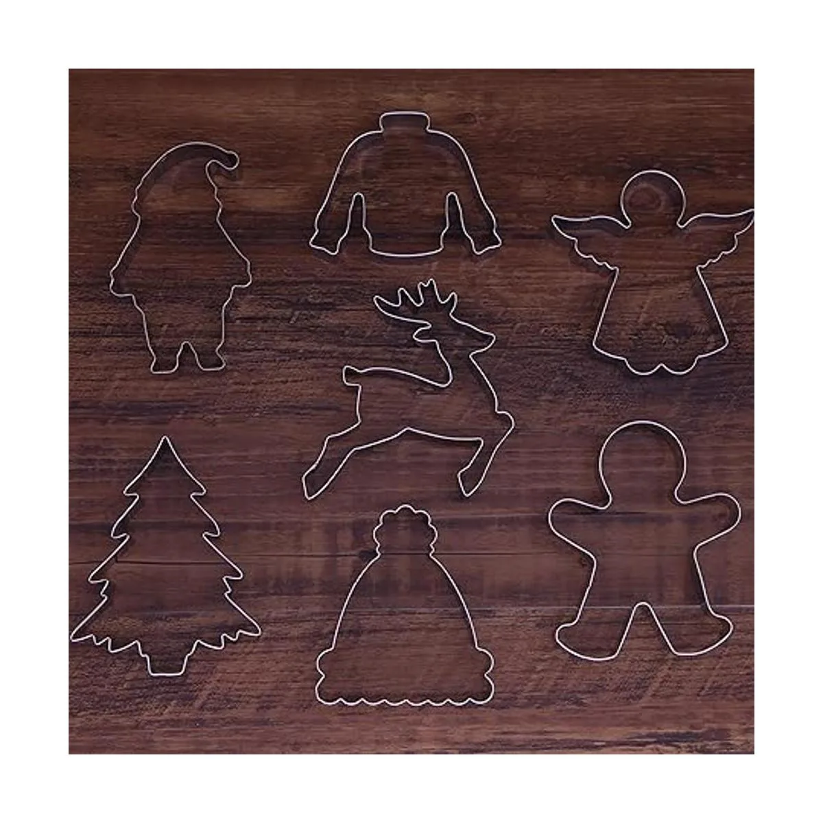 Juego de moldes para galletas de Navidad 7 piezas acero