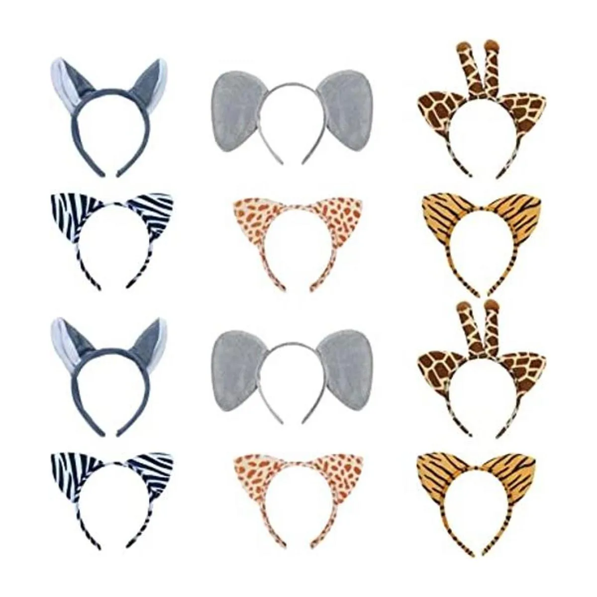 Diadema de orejas de animal 12 piezas de haploon diadema_1