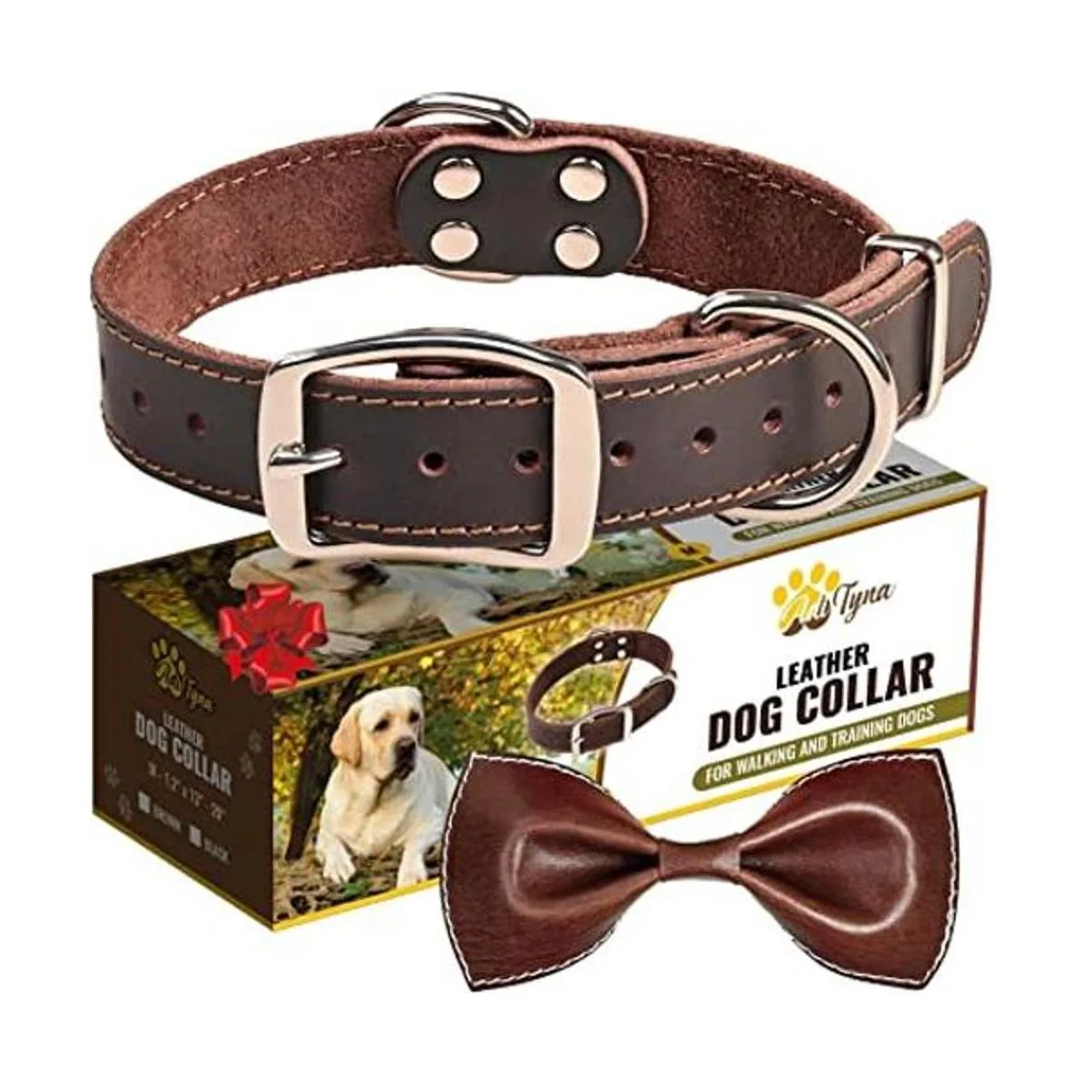 ADITYNA Collar de perro de cuero resistente collar de_1