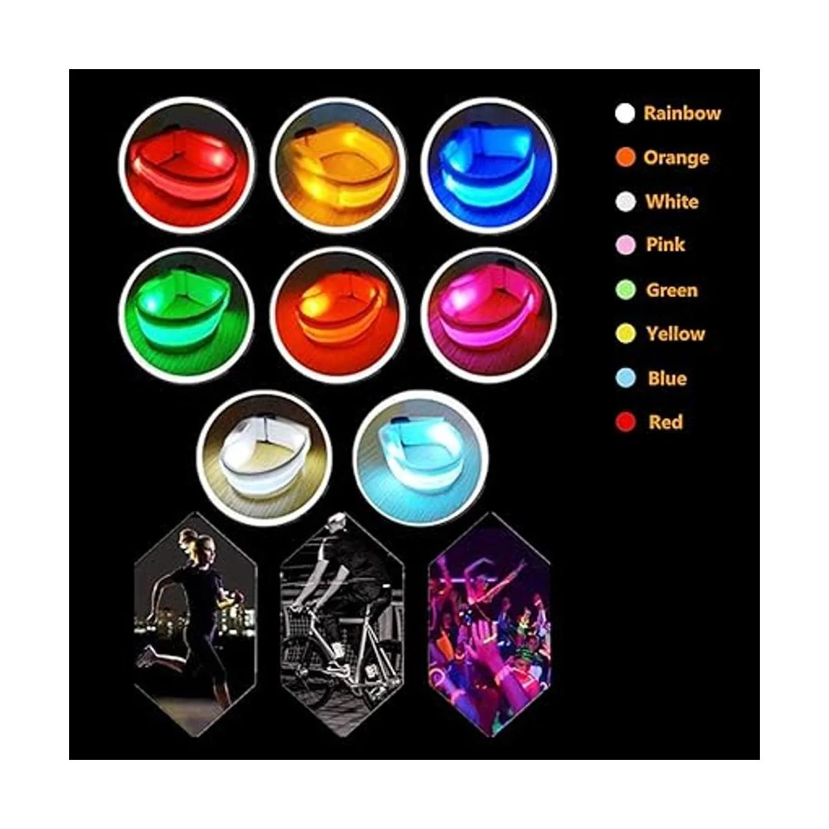 Pulseras LED brillantes con luz pulseras intermitentes_2