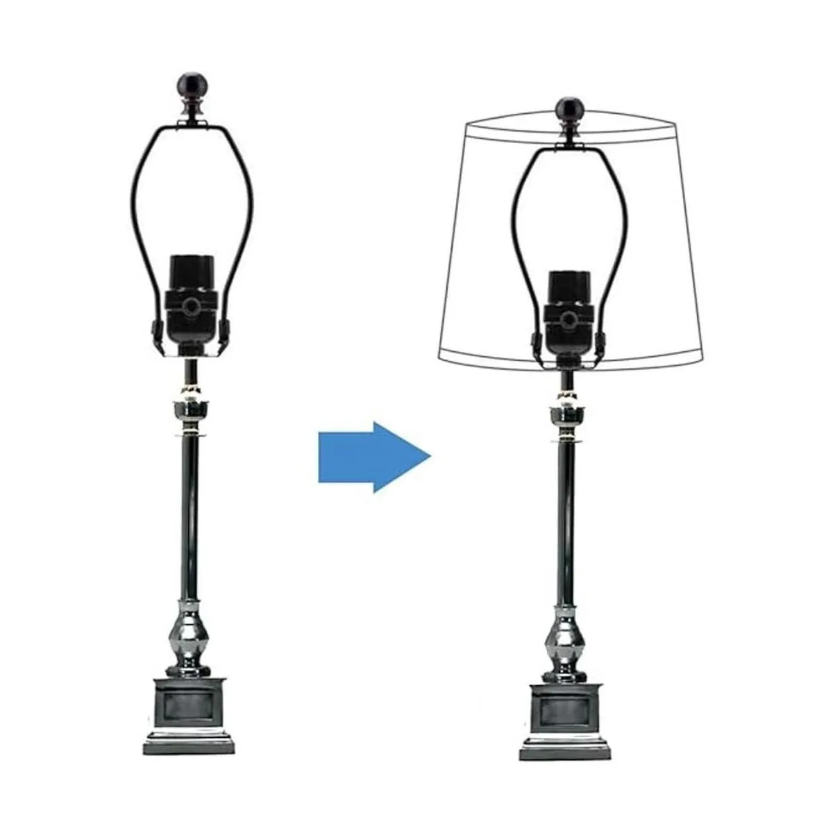 Ladash 2 lámparas de arpa de 8 pulgadas con base de_4