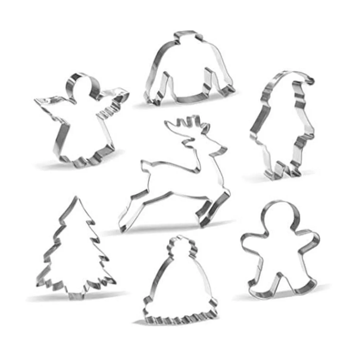 Juego de moldes para galletas de Navidad 7 piezas acero