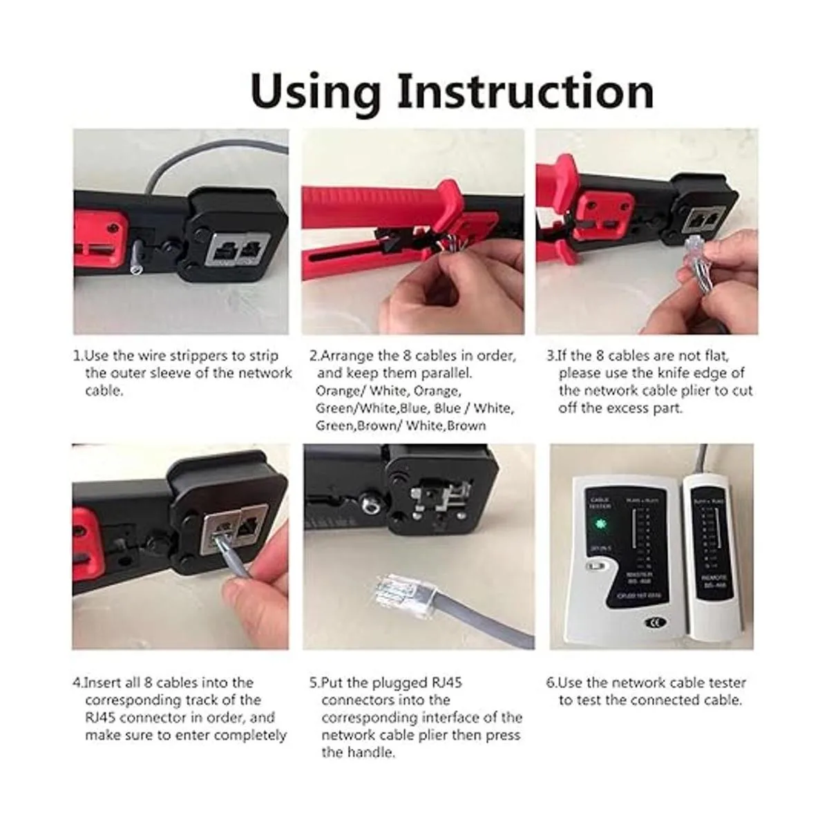 LEATBUY RJ45 Juego de herramientas de crimpado para