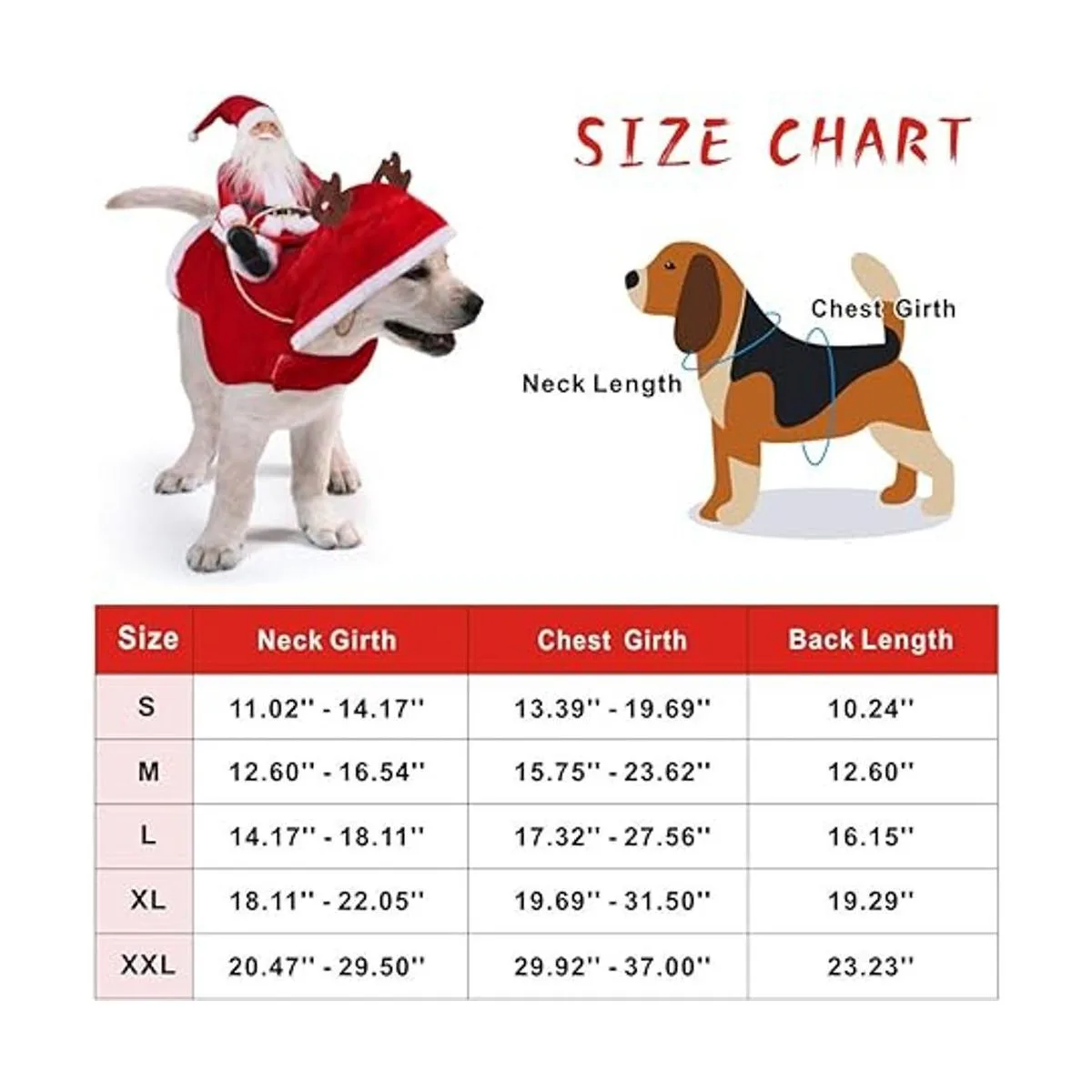 Idepet Nuevo disfraz de perro de Papá Noel ropa de