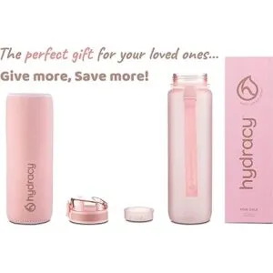 Hydracy Botella de agua con marcador de tiempo botella de_6