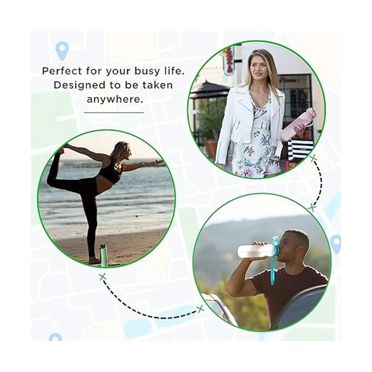 Hydracy Botella de agua con marcador de tiempo botella de_5