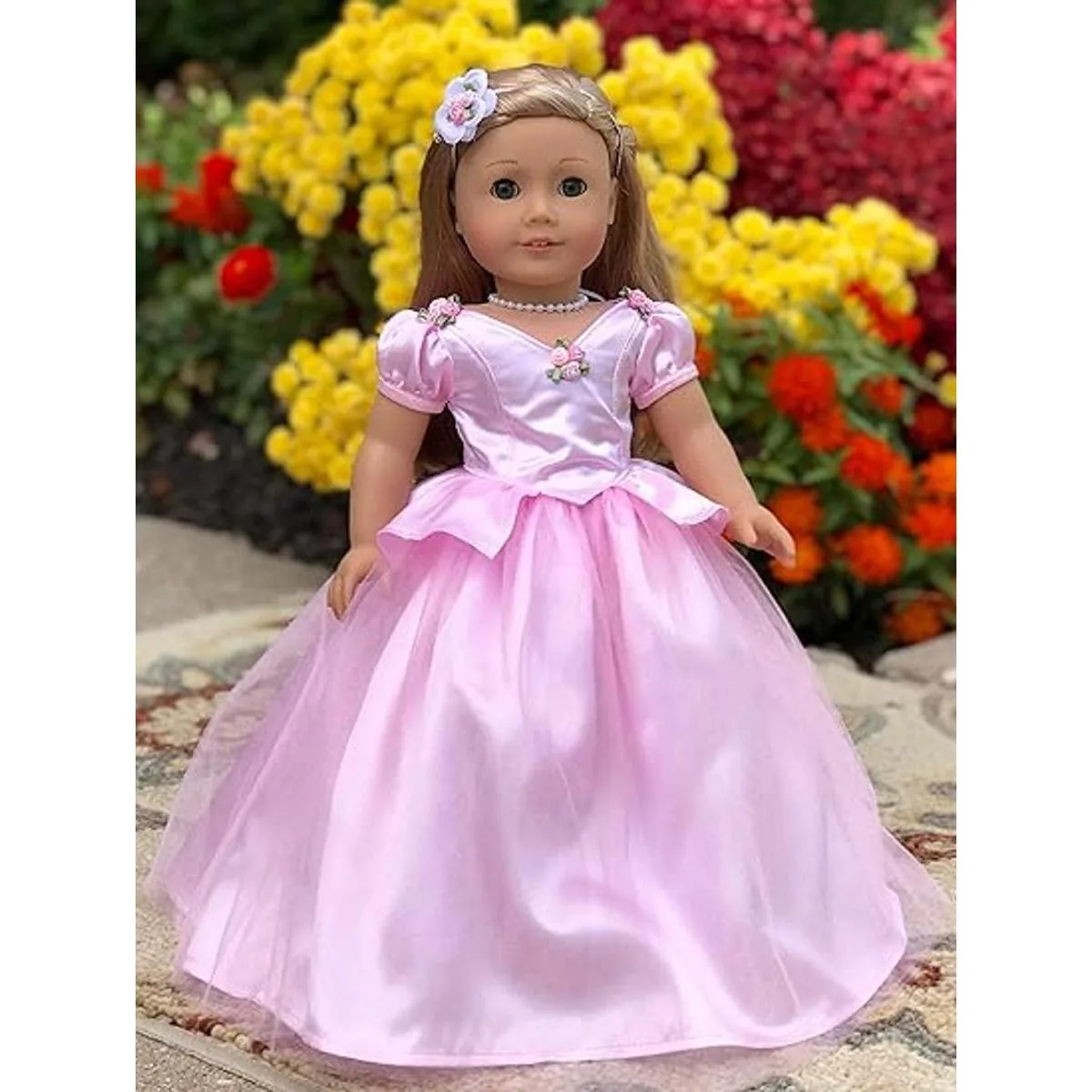 DreamWorld Collections Bonito rosa Vestido collar y_2