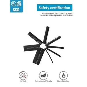 650 piezas de tubos termorretráctiles negro innhom tubo_2