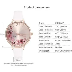 KIMOMT Reloj de pulsera de cuarzo de lujo para mujer_3