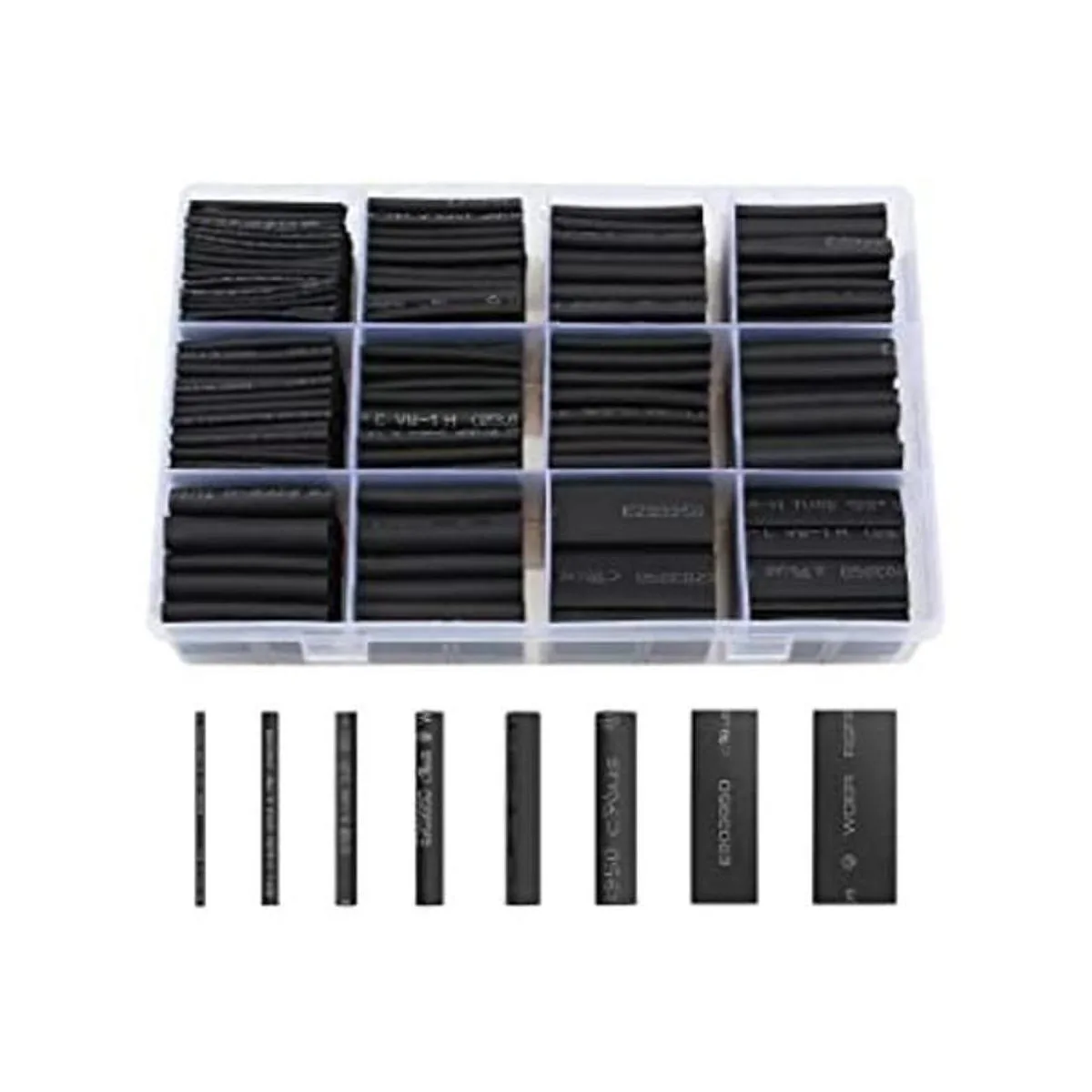 650 piezas de tubos termorretráctiles negro innhom tubo_1